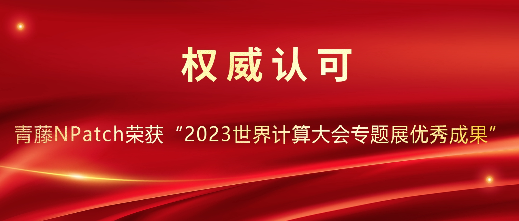 青藤云幕NPatch荣获“2023世界计算大会专题展优秀成果”奖